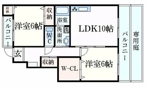 スカイルームⅠ【1階】の間取り