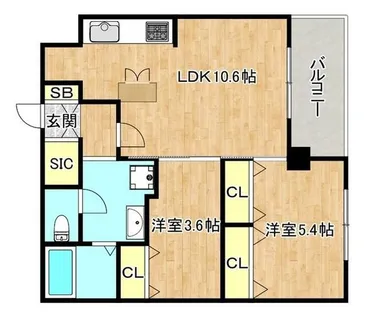 サンブライト今里【6階】の間取り