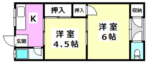千里丘山口ハイツ【2階】の間取り