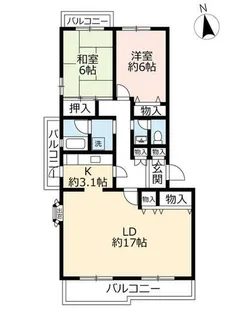 UR高槻・阿武山四番街【4060504号室】の間取り