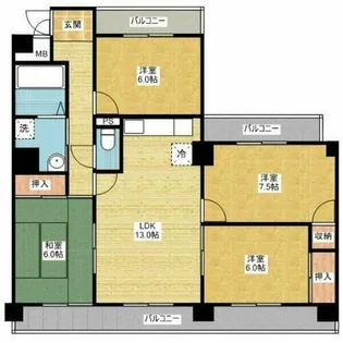 プラザ新栄【7階】の間取り