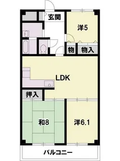 ネオコーポ大津湖城ヶ丘【B-711号室】の間取り
