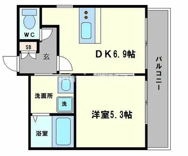LEGALAND清水谷【5階】の間取り