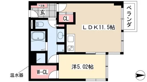 ミュプレ矢場町【5階】の間取り