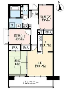 UR香里ヶ丘けやき東街【0040906号室】の間取り