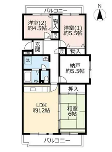 URリバピア中央台【0010101号室】の間取り