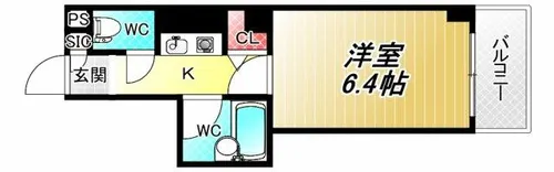 ビラ菱屋西【3階】の間取り