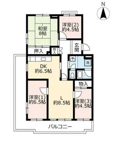 UR高の原駅西【0080201号室】の間取り