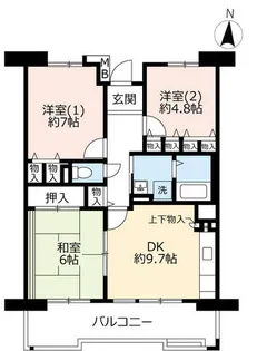 URアルビス旭ヶ丘【0010102号室】の間取り