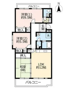 URリバピア中央台【0030602号室】の間取り