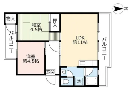 UR中央台【2110405号室】の間取り