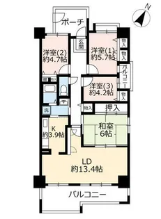 URシティコート下新庄【0050501号室】の間取り