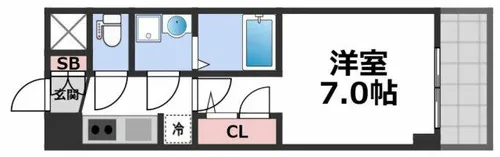 S-RESIDENCE高井田Central【7階】の間取り