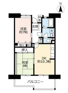 2DKの間取り画像