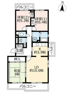 URコンフォールかぶと台【0120401号室】の間取り