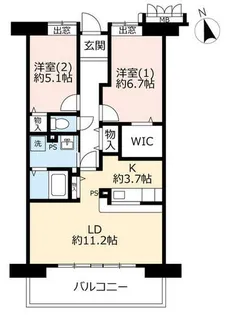 URアーバンラフレ虹ヶ丘中【0050309号室】の間取り