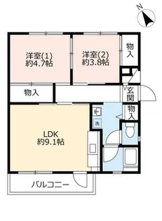 UR中登美第三【D230202号室】の間取り