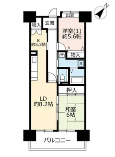 URアーバンラフレ虹ヶ丘西【0080307号室】の間取り