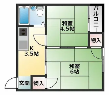 出戸マンション【1階】の間取り