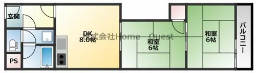 清本ハイツ【2階】の間取り