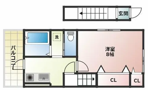 西明石テラスハウス2F【2F号室】の間取り