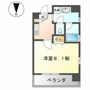 1Kの間取り画像