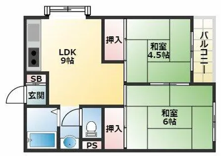 啓伸ハイツ【3階】の間取り