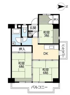 UR中丸【0021426号室】の間取り