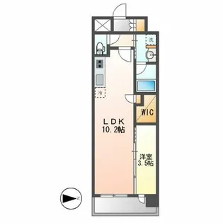 プレサンスジェネ上前津【1102号室】の間取り