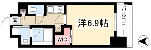 シーズンフラッツ矢場【0603号室】の間取り