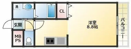 アンプルール クラージュヴィーヴル【2階】の間取り