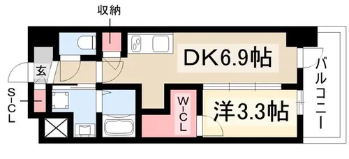 エステムコート名古屋新栄Ⅴラポール【1002号室】の間取り