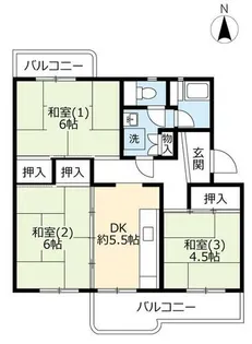 UR桃山南【28A0402号室】の間取り
