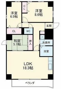 愛知県名古屋市熱田区一番2丁目【マンション】の間取り