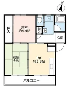 UR逆瀬川【0020302号室】の間取り