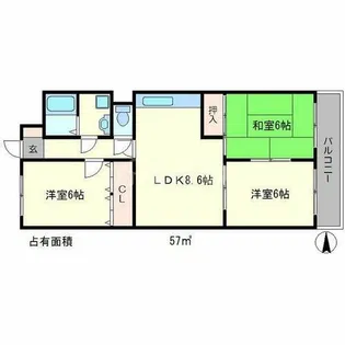 カーサフジキ【2階】の間取り
