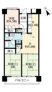 URポートアイランド【0601103号室】の間取り
