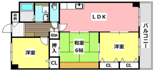 サニーウェル南茨木【5階】の間取り