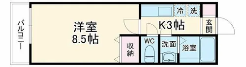フラッティ葛野七条【4階】の間取り