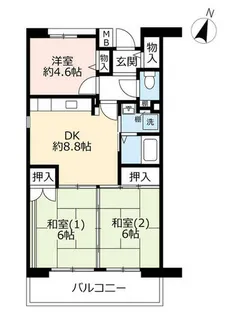 URサンラフレ鳴尾北【0130604号室】の間取り