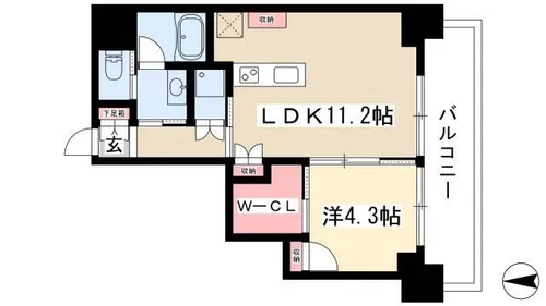 栄タワーヒルズ【13階】の間取り