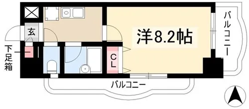 現代ハウス新栄【401号室】の間取り