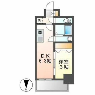 メイクスWアート名駅南Ⅲ【7階】の間取り