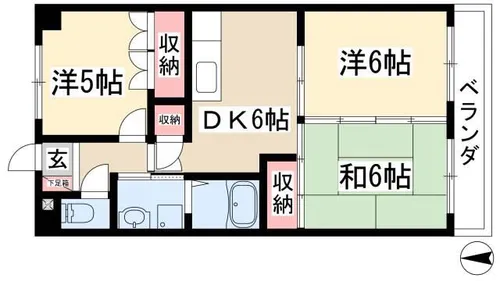 セントラルハイツ中平【4階】の間取り