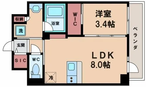 SOFIA住吉大社【4階】の間取り