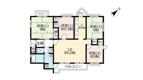 UR平城右京【0120501号室】の間取り