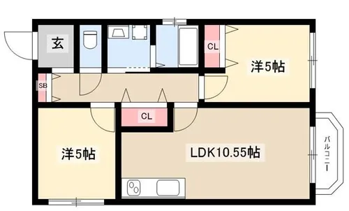 鹿子マンション【301号室】の間取り
