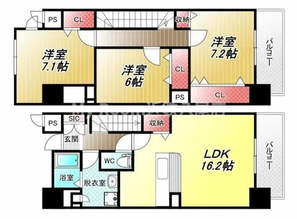 メルヴェイユー山本【5階】の間取り