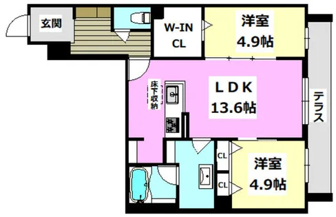LINDEN PLACE【102号室】の間取り