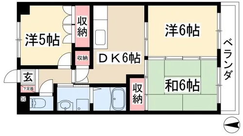セントラルハイツ中平【3階】の間取り